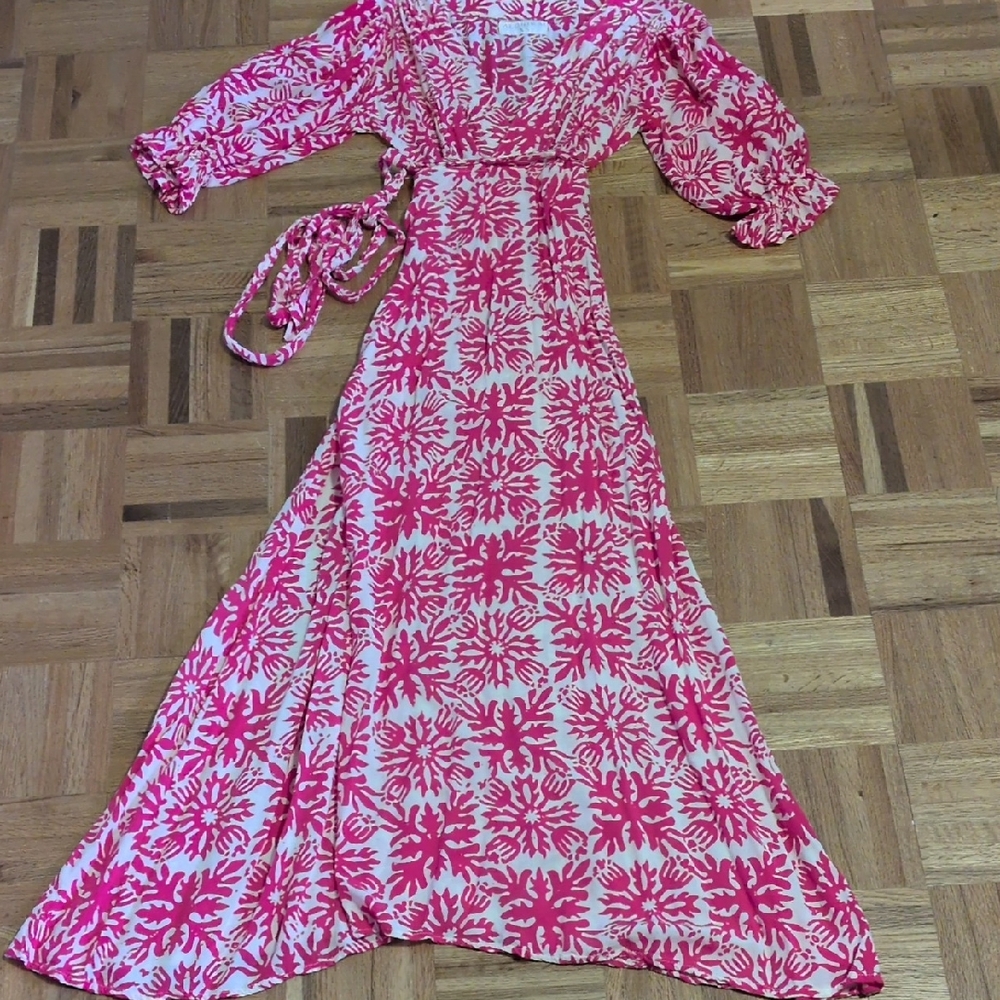 Elegant Pink Floral Women's Dress